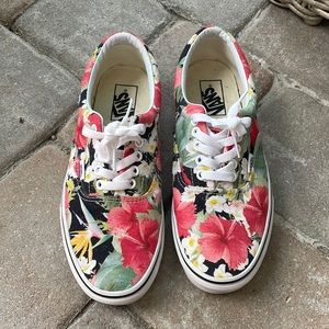 Vans like new one time use, floral